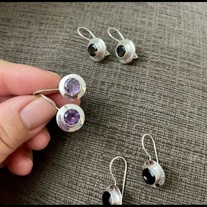 Handmade 925 sterling silver amethyst earrings
